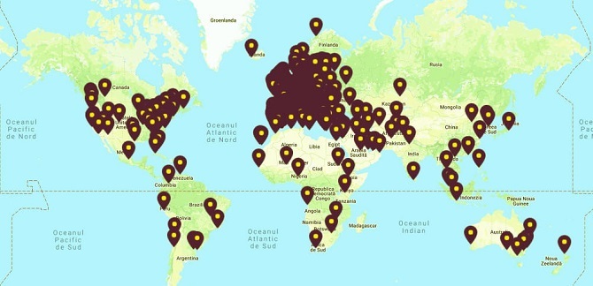 Bản đồ các quốc gia bị ảnh hưởng bởi botnet Necurs. Ảnh: ZD Net.